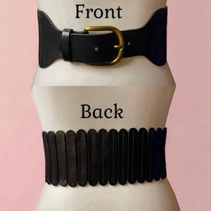 Stylish Wide Leather/Elastic Belt